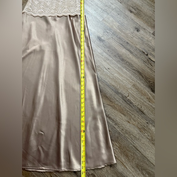 Cachet • 2 Piece Champagne Lace Satin Gown - Picture 5 of 16